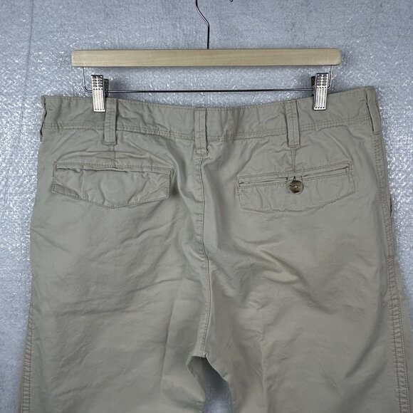 Old Navy Pants Mens 38x31* Khakis Beige Flat Front Baggy Cotton Casual Trousers - Picture 6 of 14